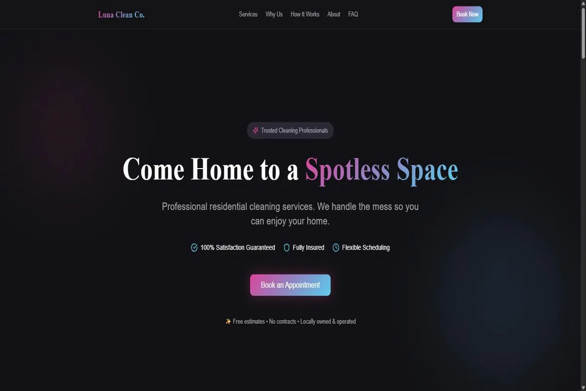 Home & Commercial Cleaning concept site preview
